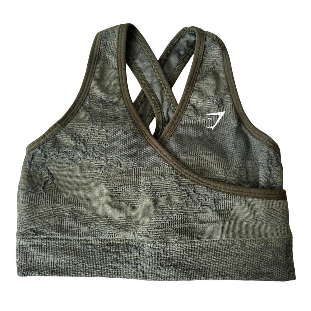 Gymshark Adapt Camo Seamless sports olive green camouflage Women’s XS Workout